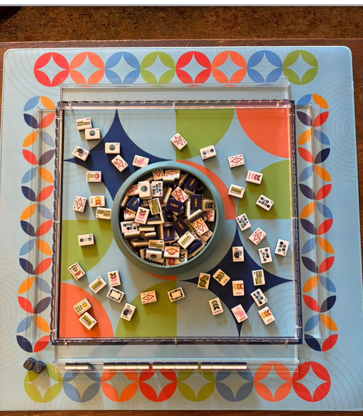 Mid Century Pop Neoprene Mahjong Mat