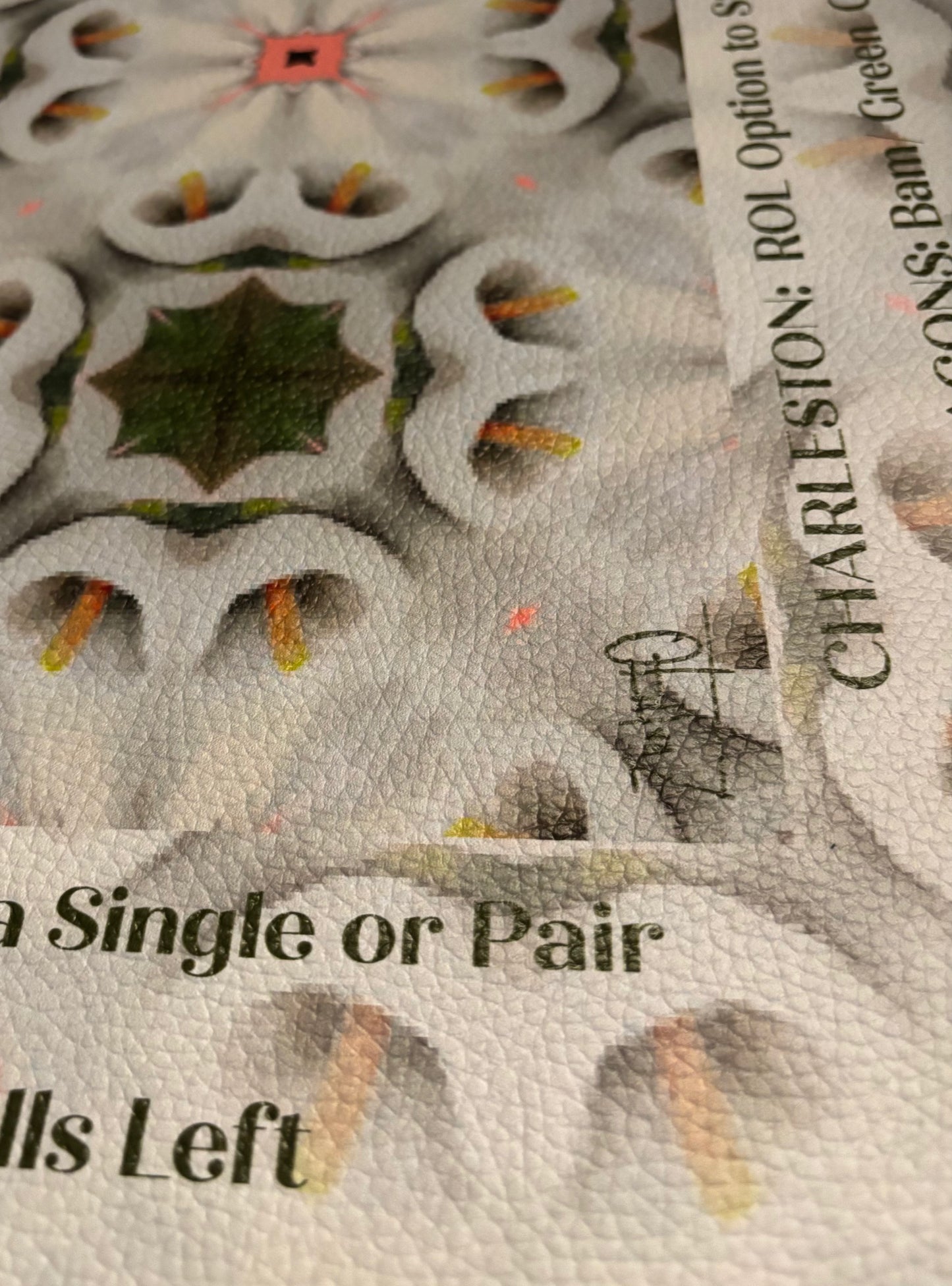 Leatherette White Pattern no. 10 with Directions