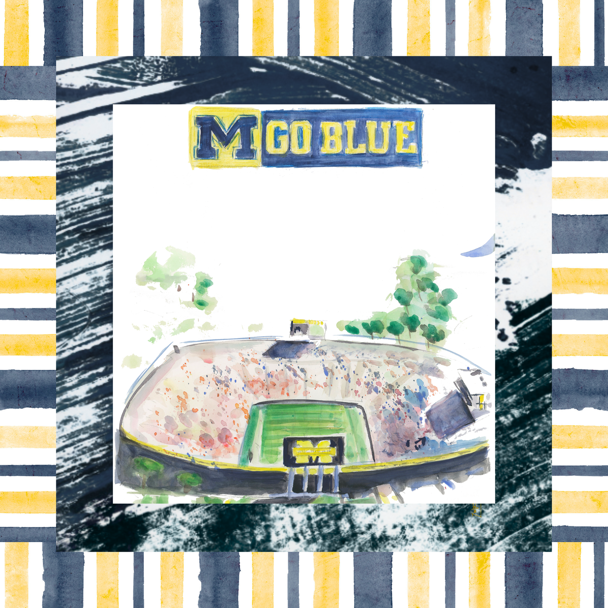 Go Blue! Michigan Artist Collab Mahjong Mat