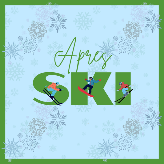 Green Apres Skiing with Skiers Mahjong Mat