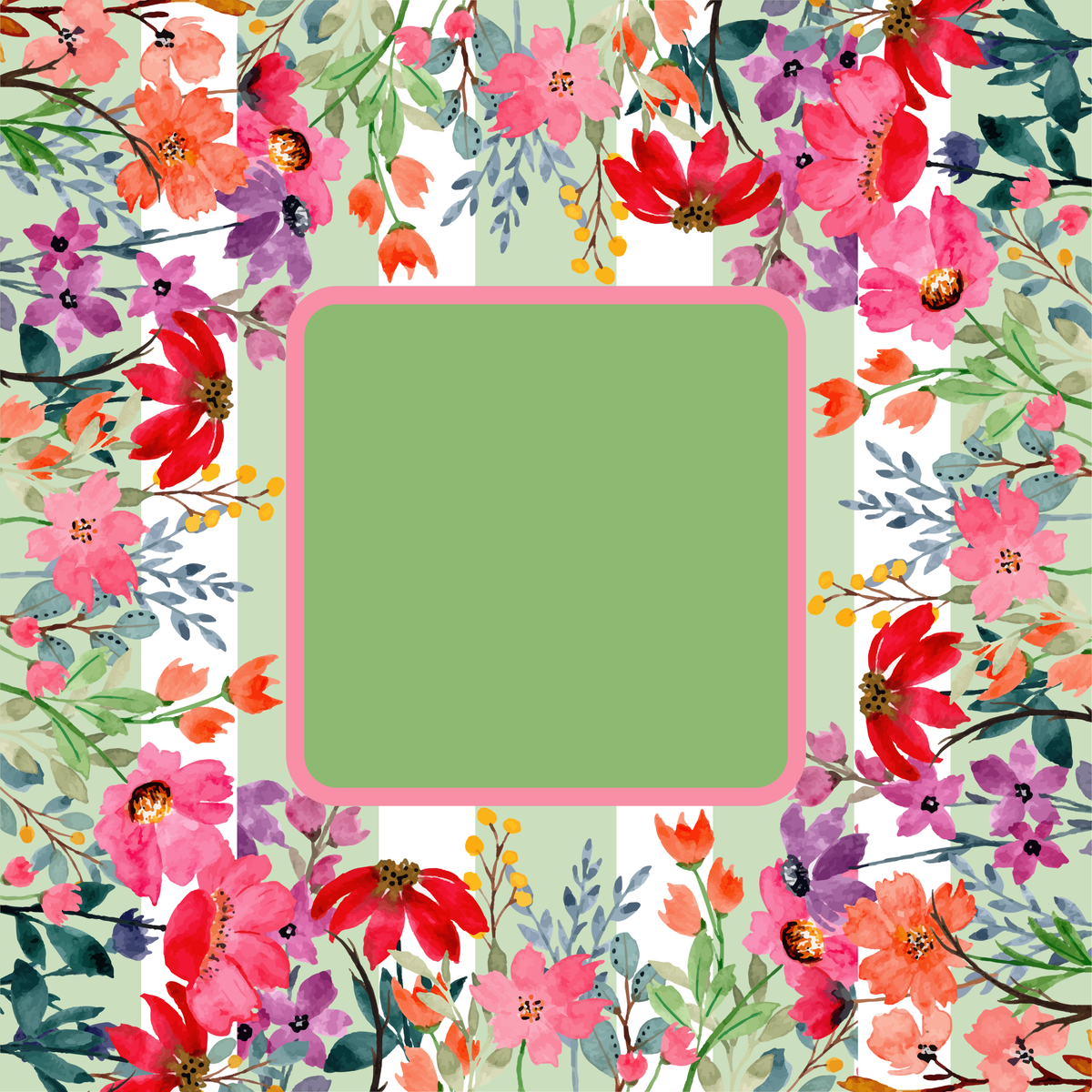 Green Blooms Neoprene Mahjong Mat