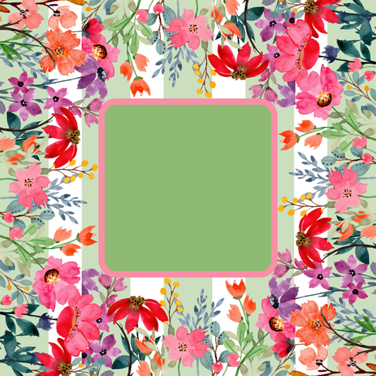 Green Blooms Neoprene Mahjong Mat