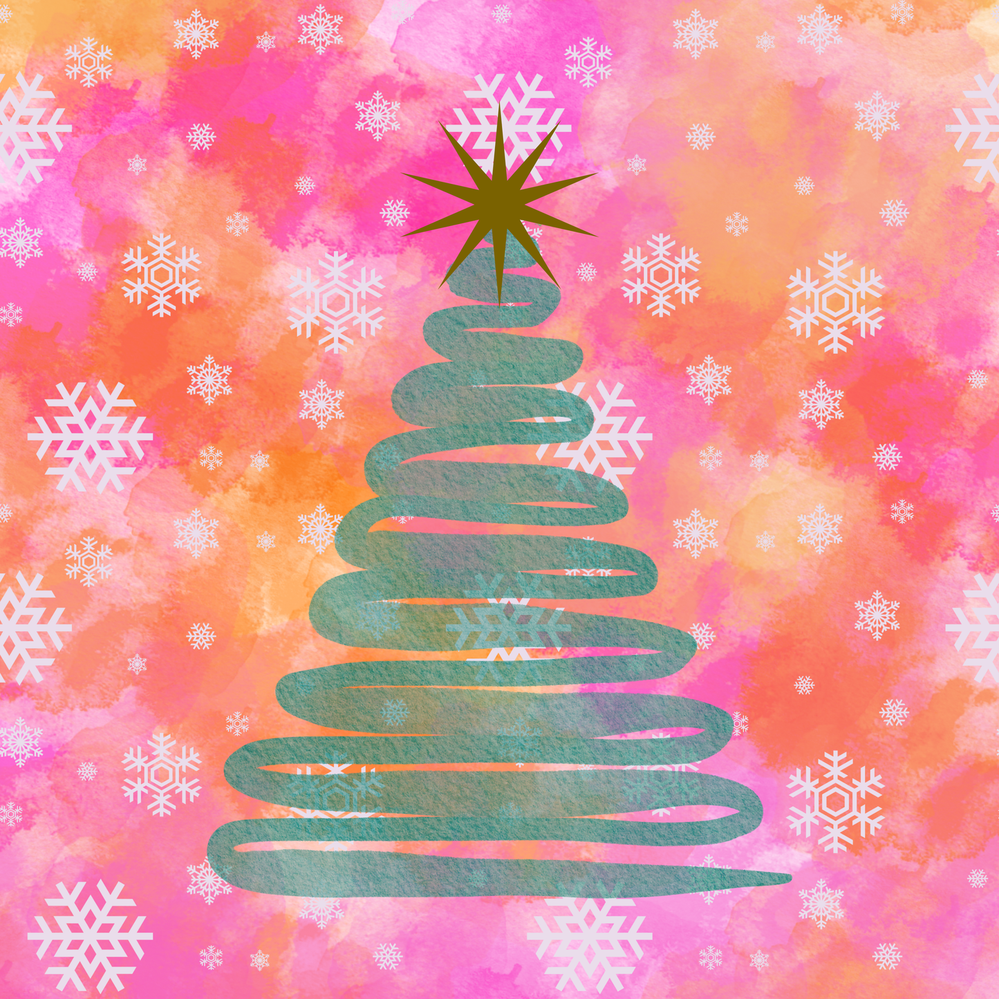 Orange and Pink Christmas Neoprene Mahjong Mat