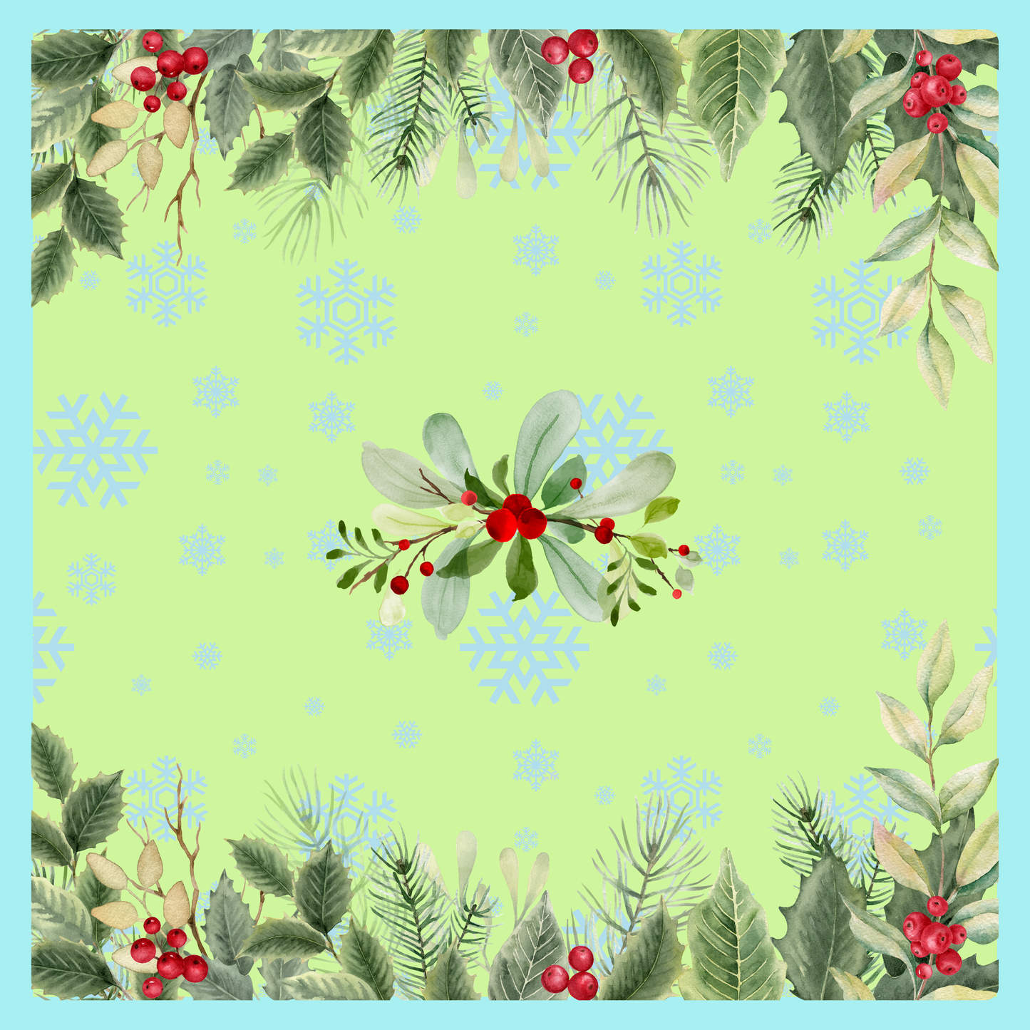 Holly Coastal Christmas Neoprene Mahjong Mat