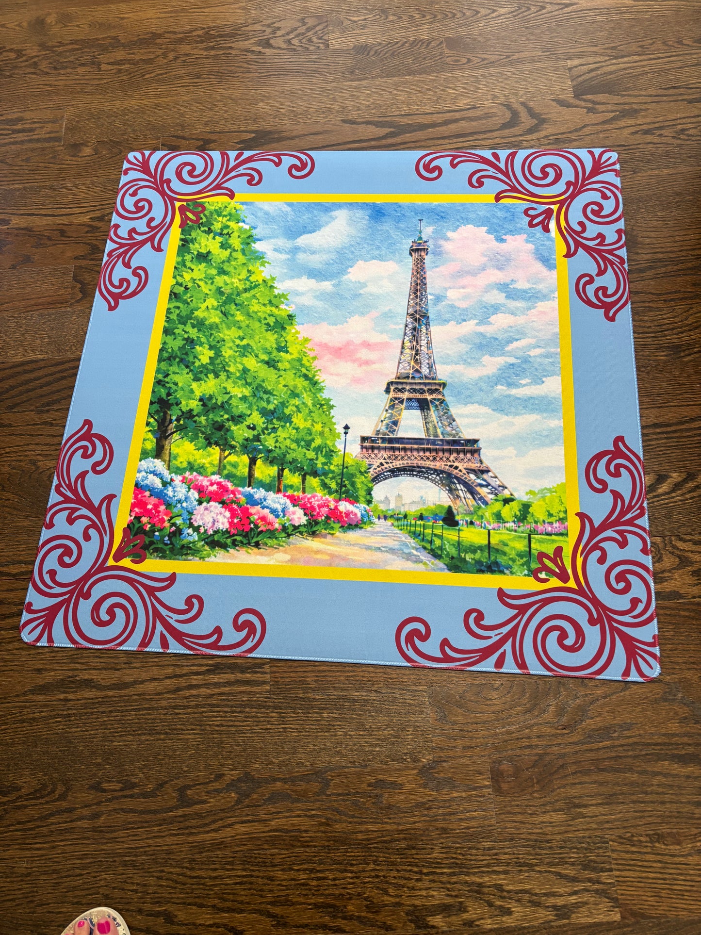 Paris Watercolor Abstract Mahjong Mat