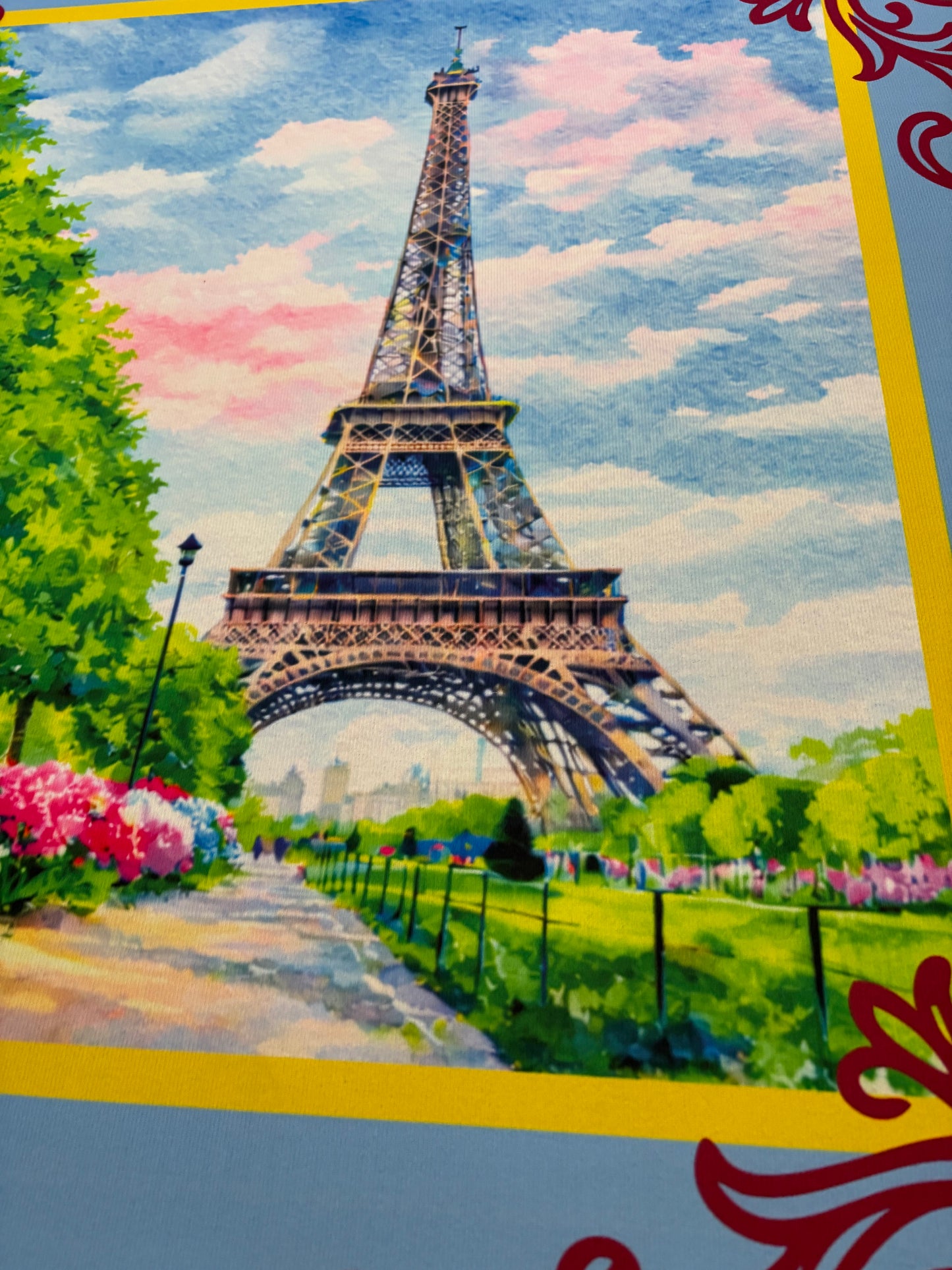Paris Watercolor Abstract Mahjong Mat