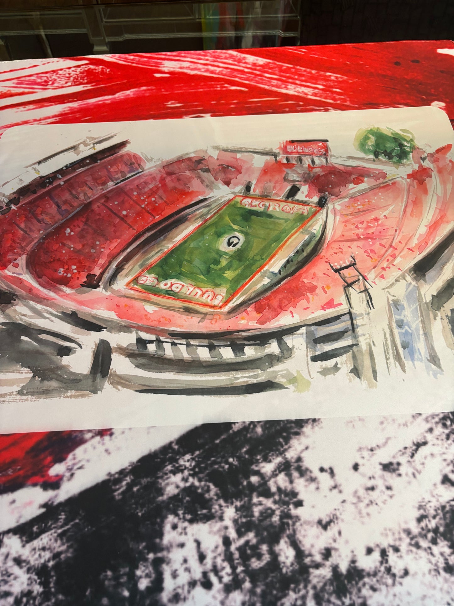 Sanford Stadium UGA Artist Collab Mahjong Mat
