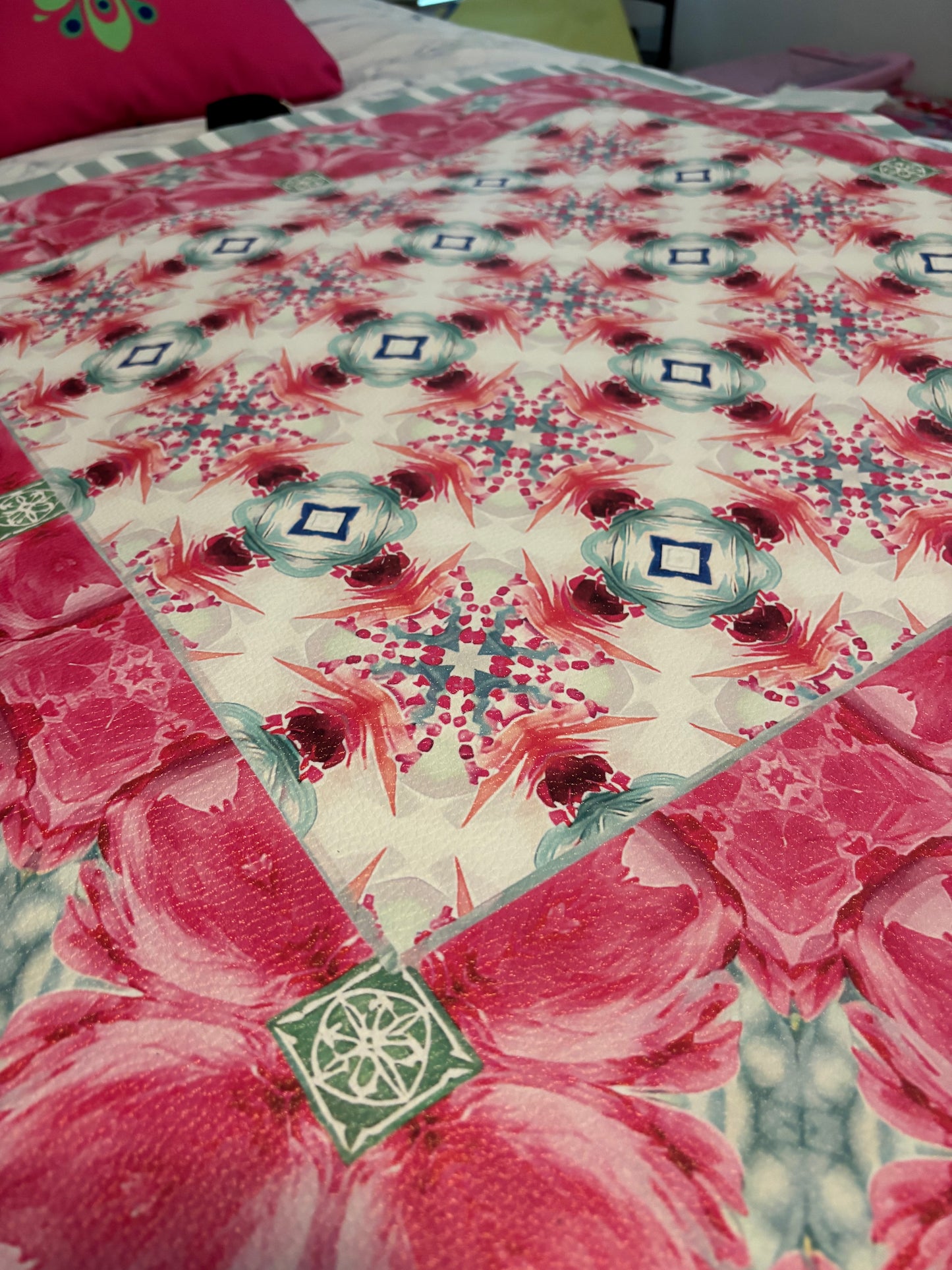 Camellia Kaleidoscope Artist Collab Leatherette Mahjong Mat