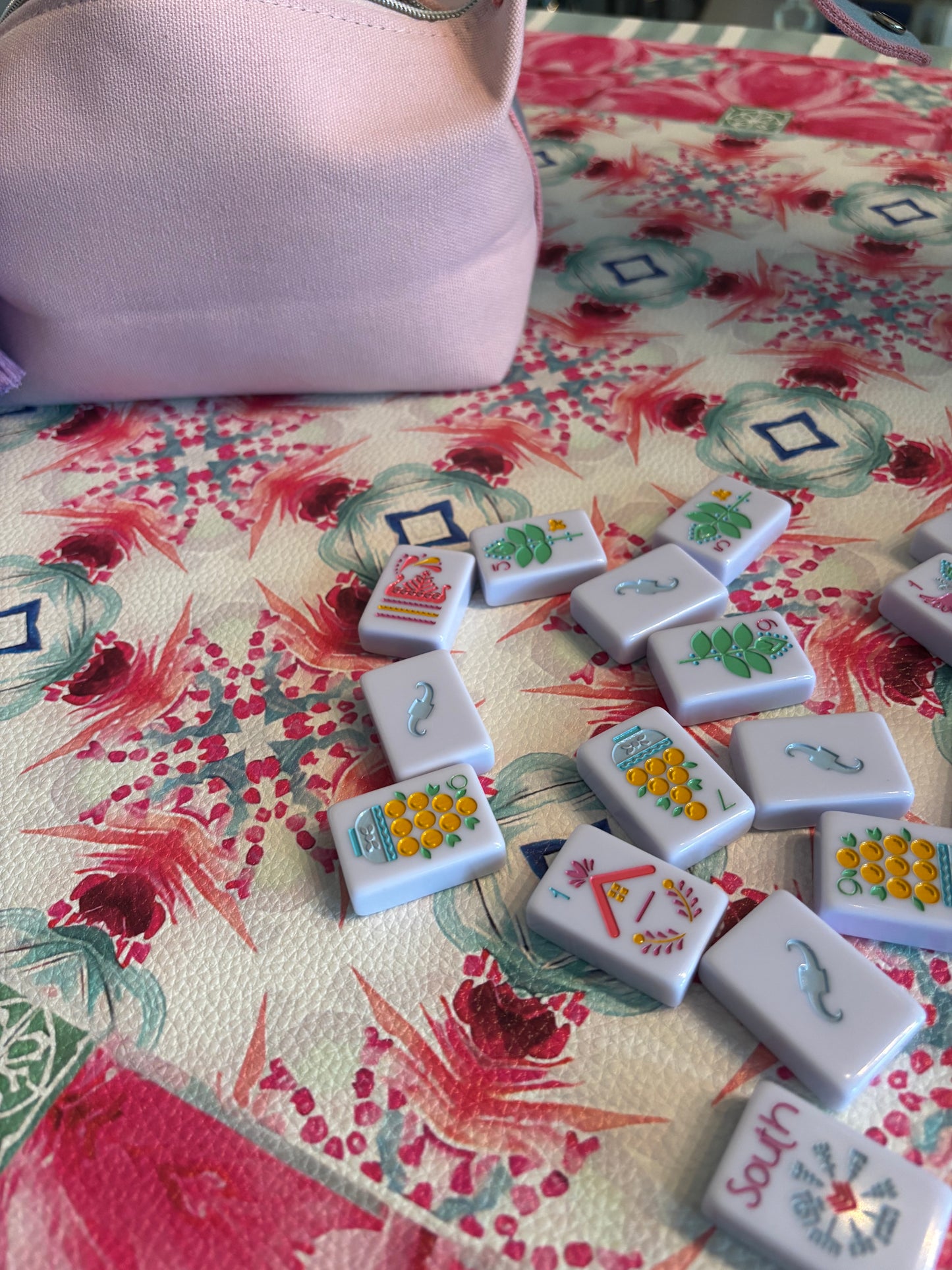Camellia Kaleidoscope Artist Collab Leatherette Mahjong Mat