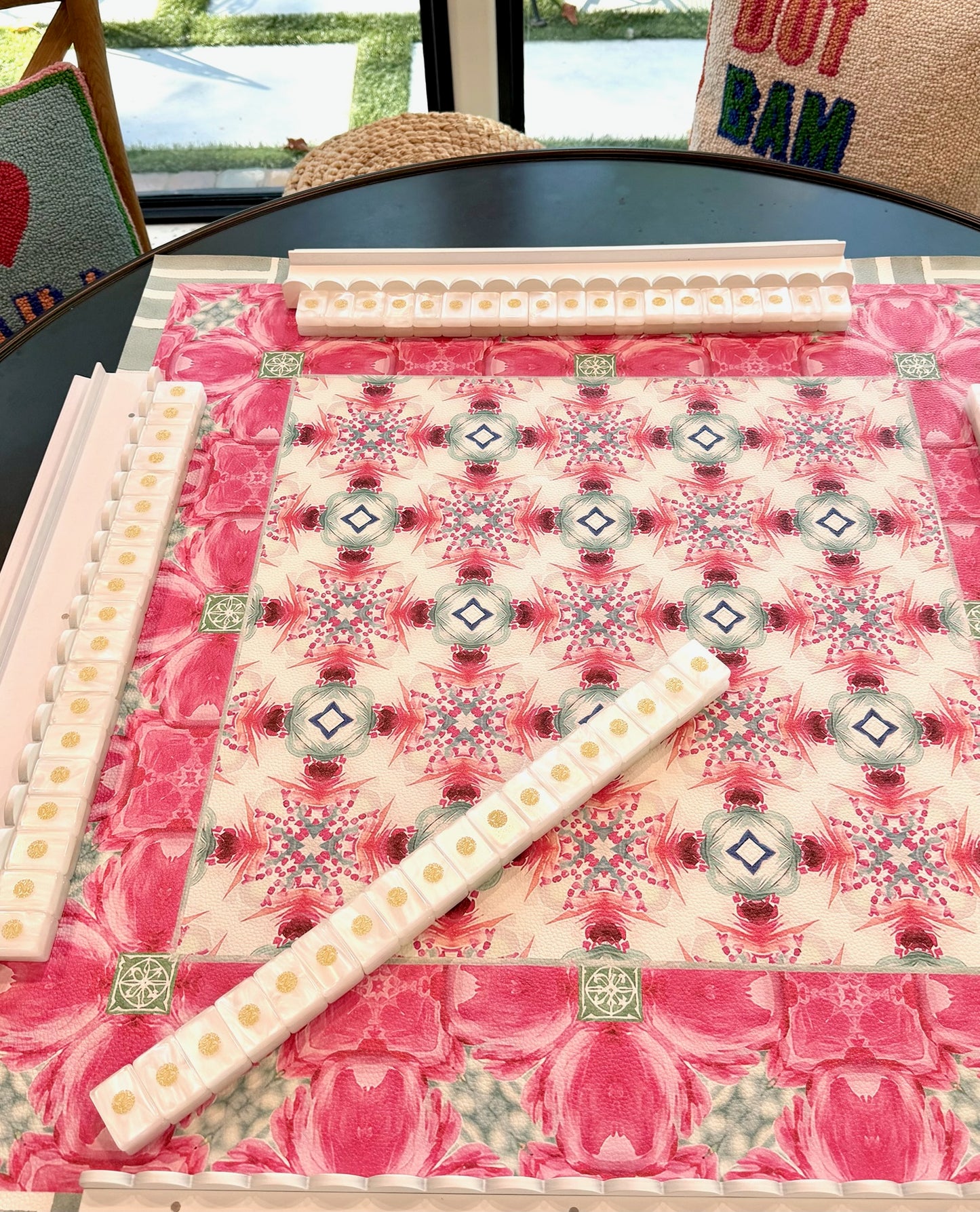 Camellia Kaleidoscope Artist Collab Leatherette Mahjong Mat