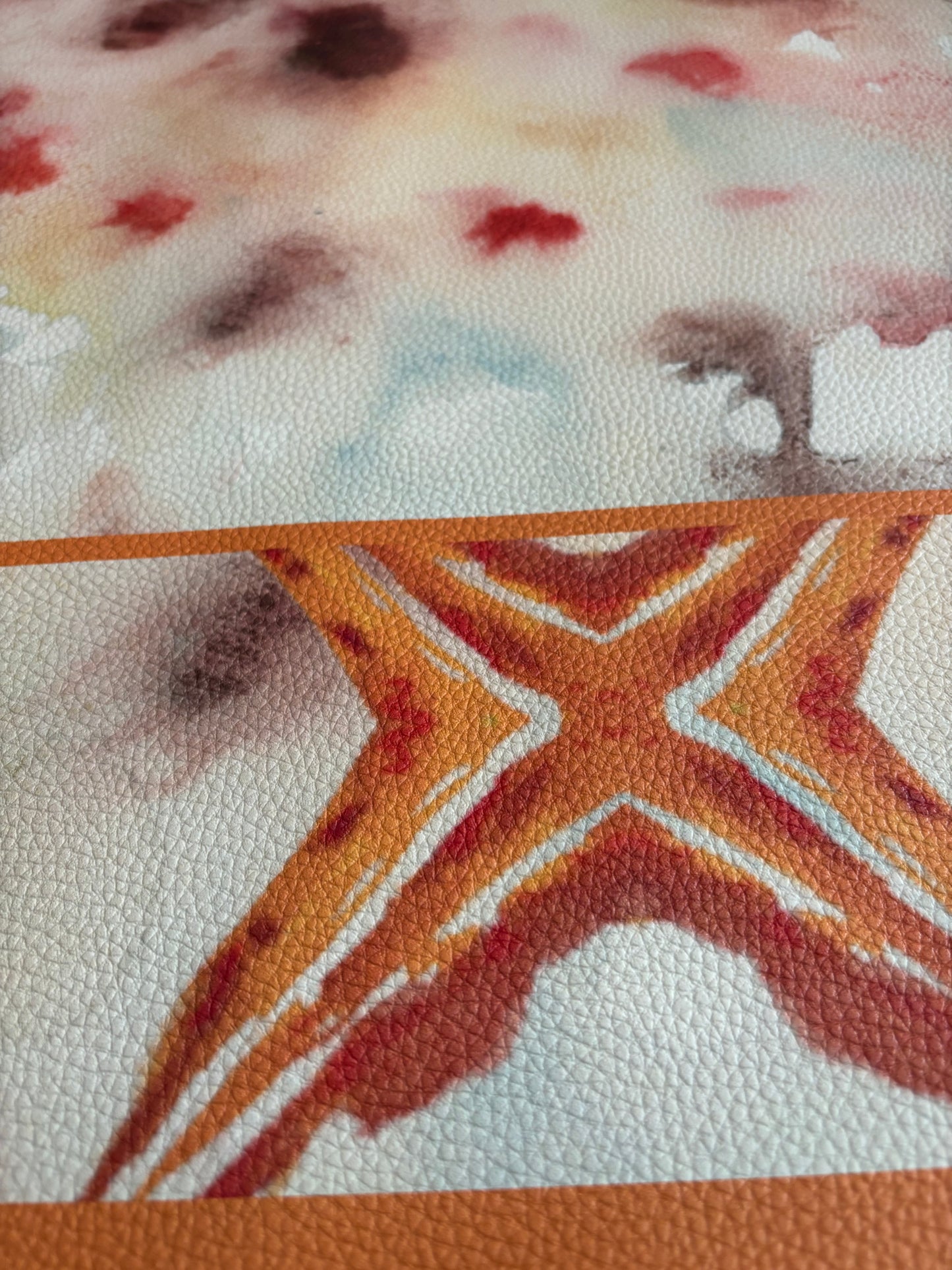 Orange Splatter Star Artist Collab Leatherette Mahjong Mat