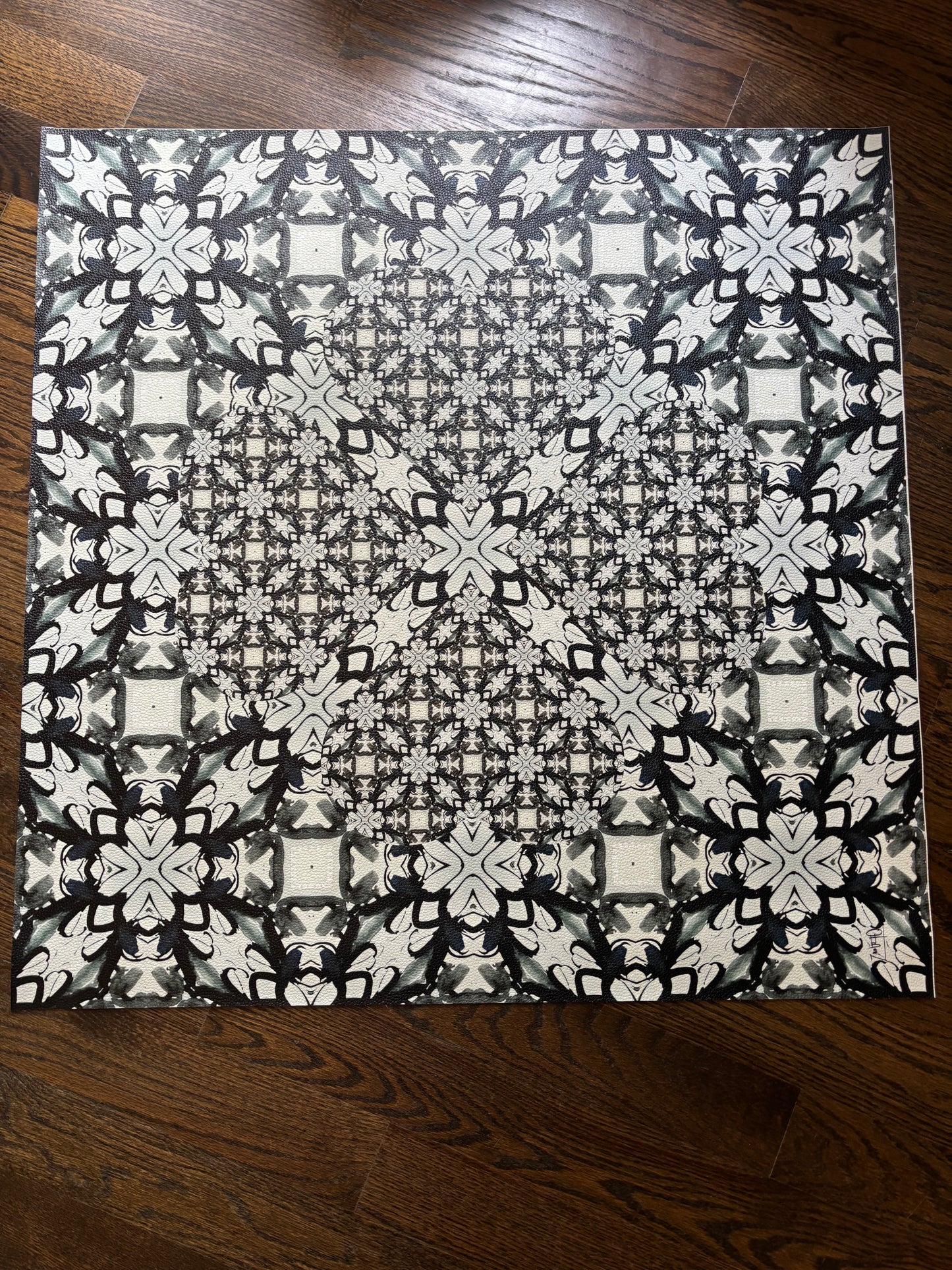 Mocha Kaleidoscope Artist Collab Leatherette Mahjong Mat