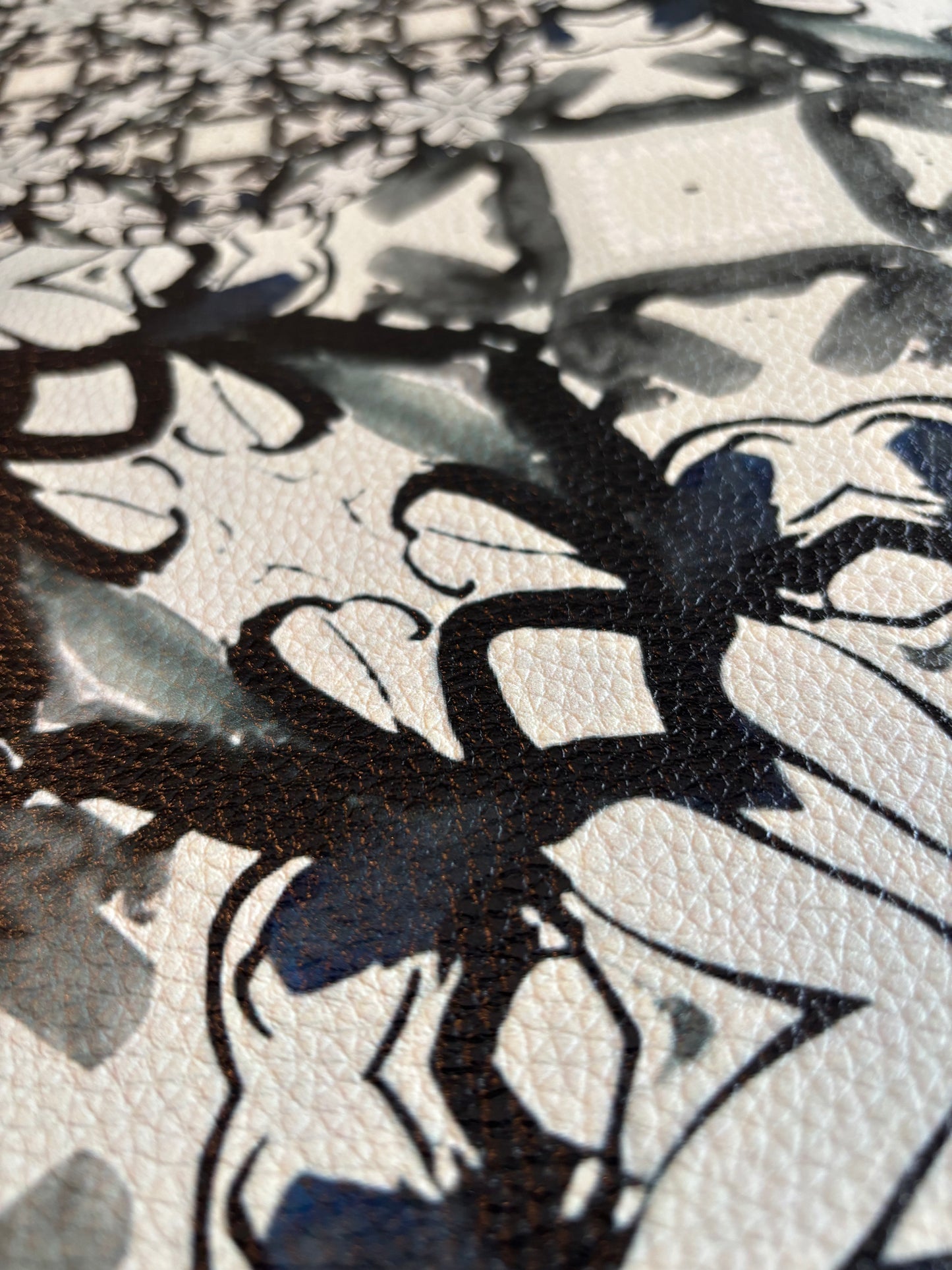 Mocha Kaleidoscope Artist Collab Leatherette Mahjong Mat