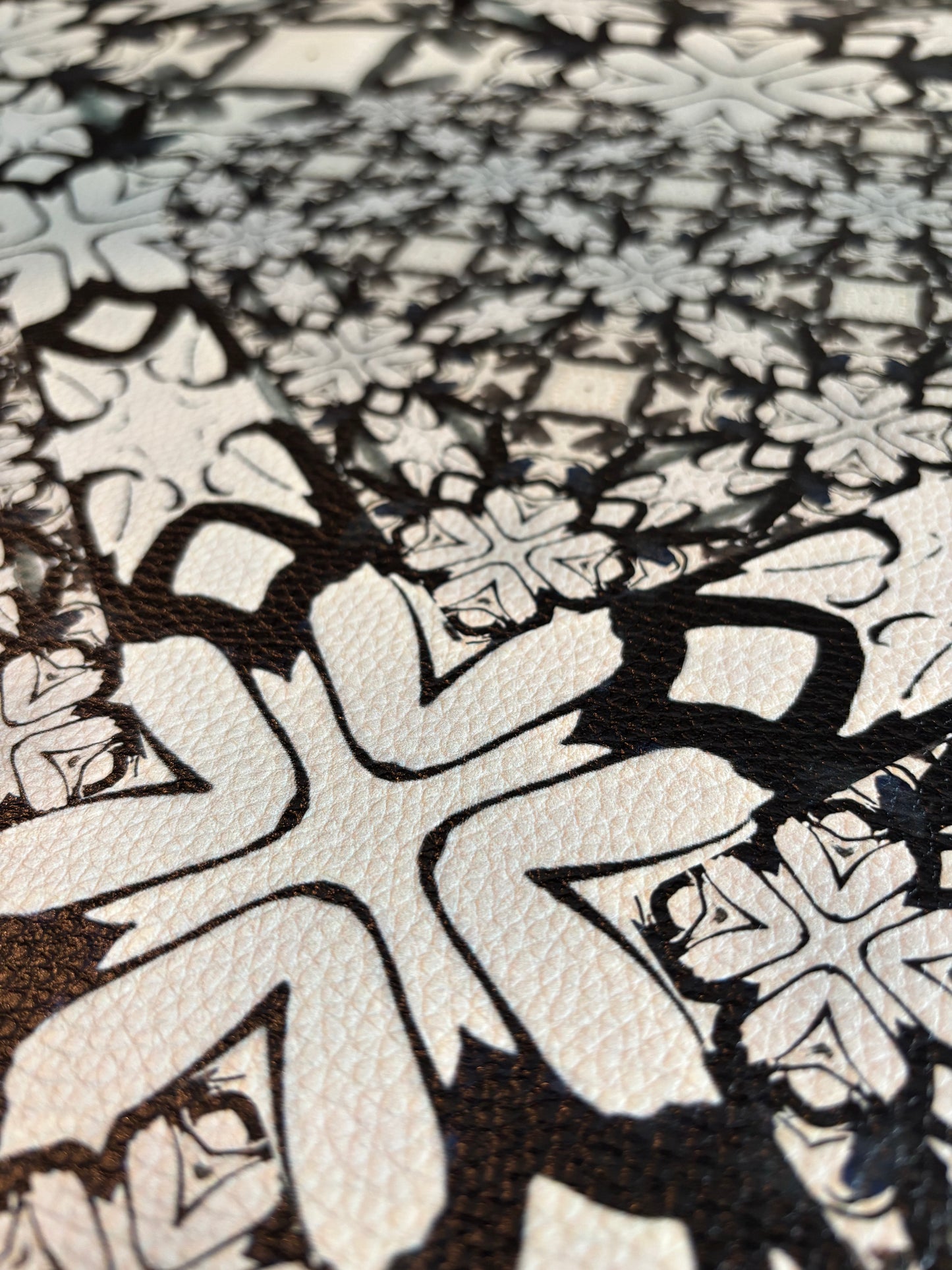 Mocha Kaleidoscope Artist Collab Leatherette Mahjong Mat