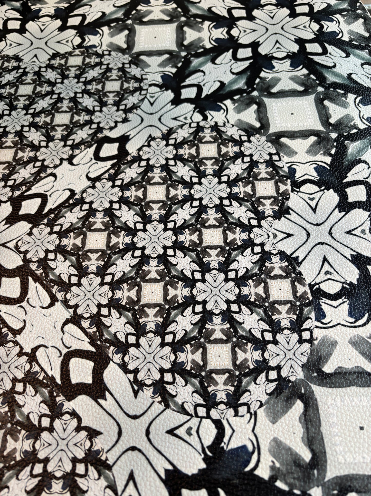 Mocha Kaleidoscope Artist Collab Leatherette Mahjong Mat