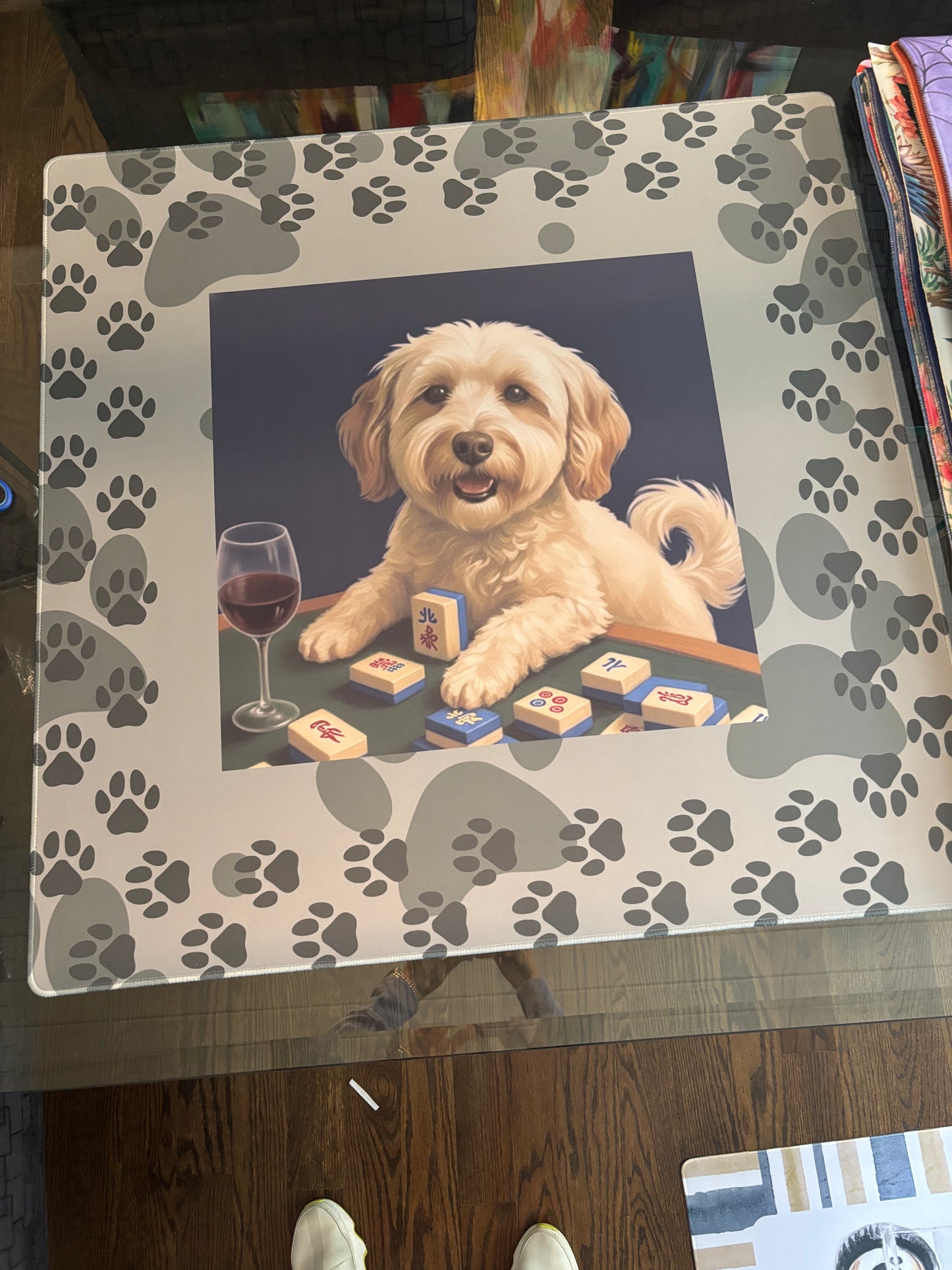 Doodle Plays Mahj Custom Mahjong Mat, this can be your Pup!
