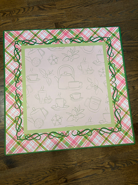 Spill the Tea Plaid Mahjong Mat