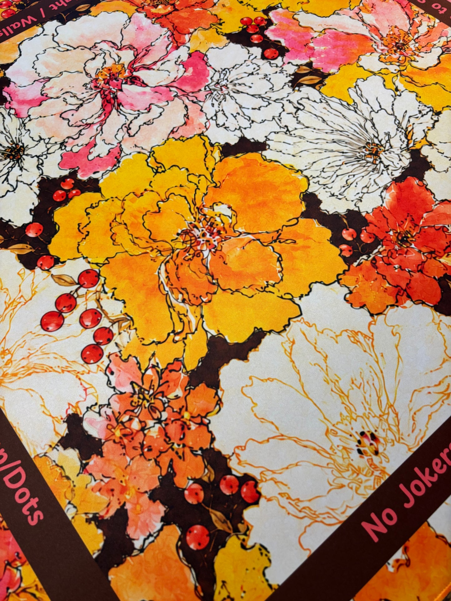 Fall Flowers with Directions Neoprene Mahjong Mat