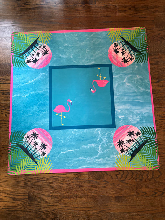 Florida Flamingo Neoprene Mahjong Mat