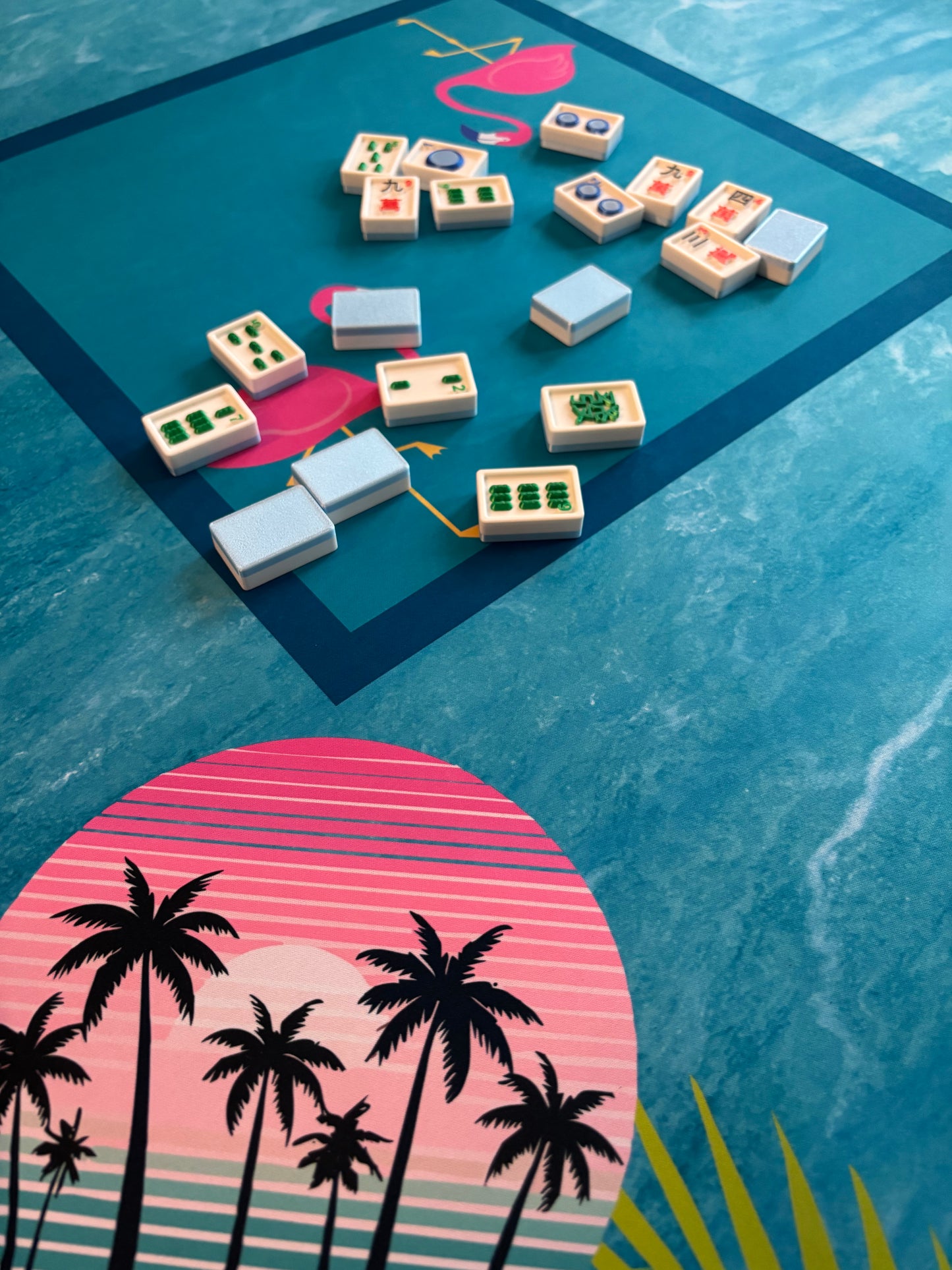 Florida Flamingo Neoprene Mahjong Mat