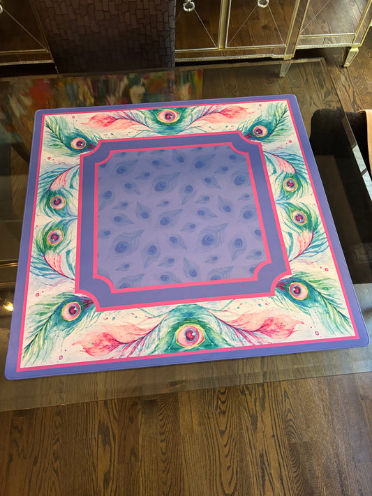 Purple Royal Peacock Mahjong Mat