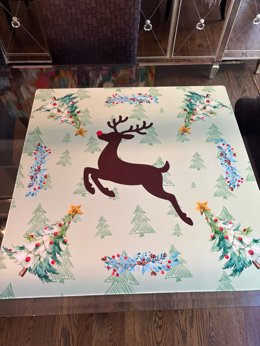 Reindeer Christmas Neoprene Mahjong Mat