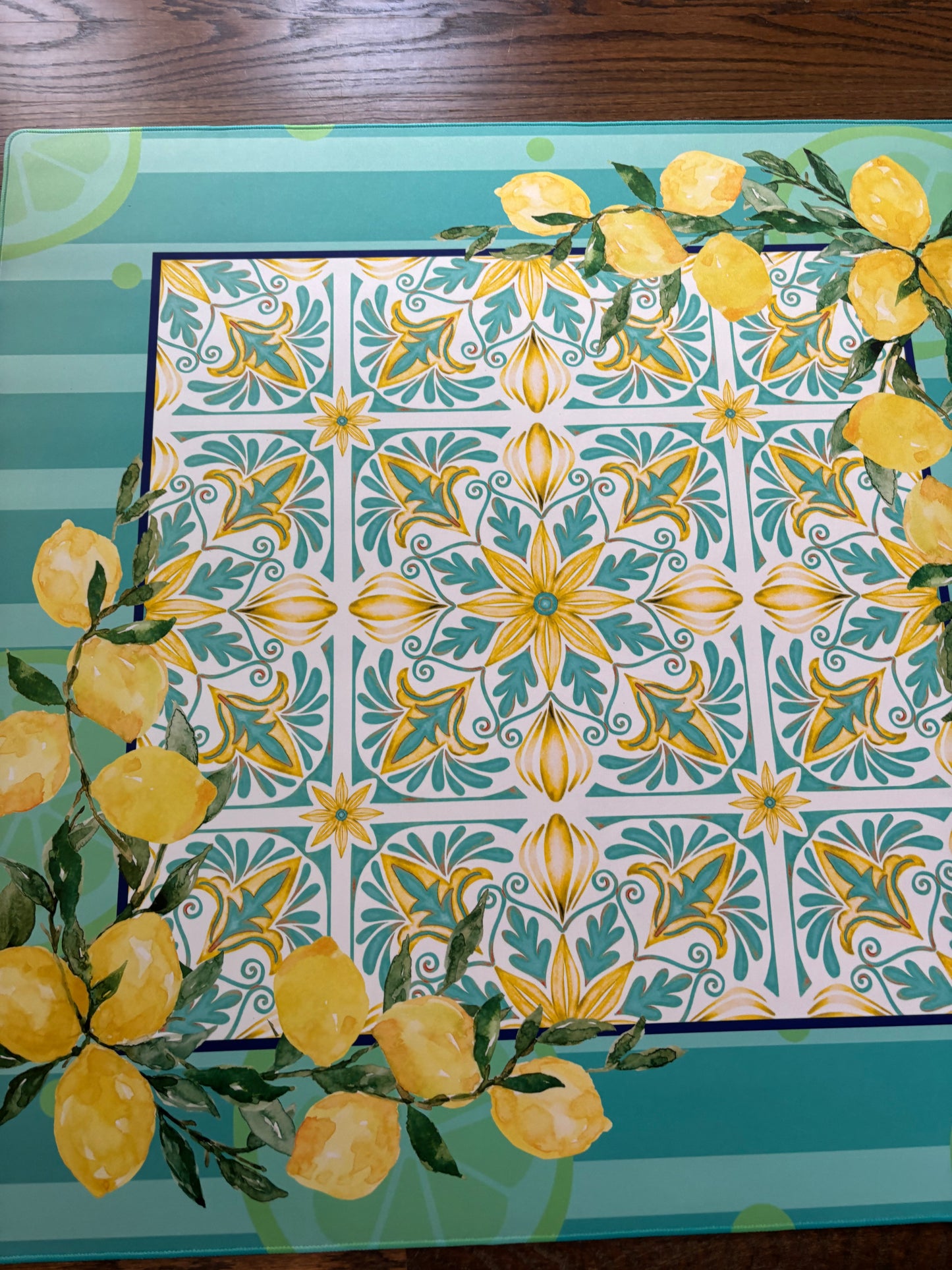 Sunny Lemons Neoprene Mahjong Mat