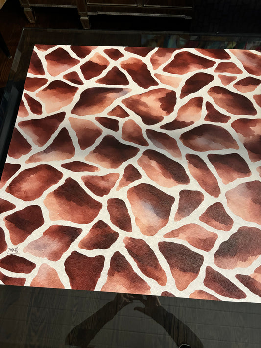 Giraffe Pattern Leatherette Mahjong Mat