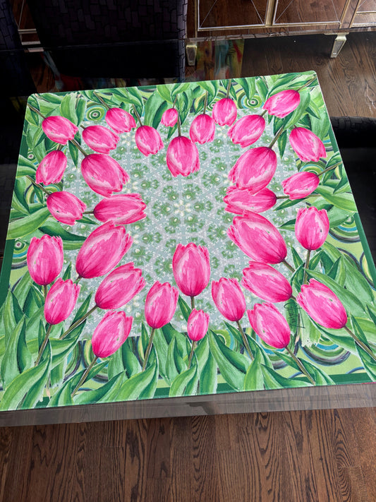 Tulips Bouquet Artist Collab 33 inch Mahjong Mat