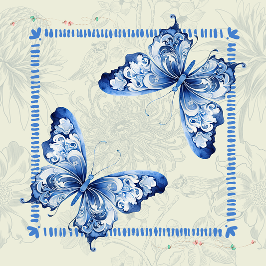 Indigo Wings Neoprene Mahjong Mat