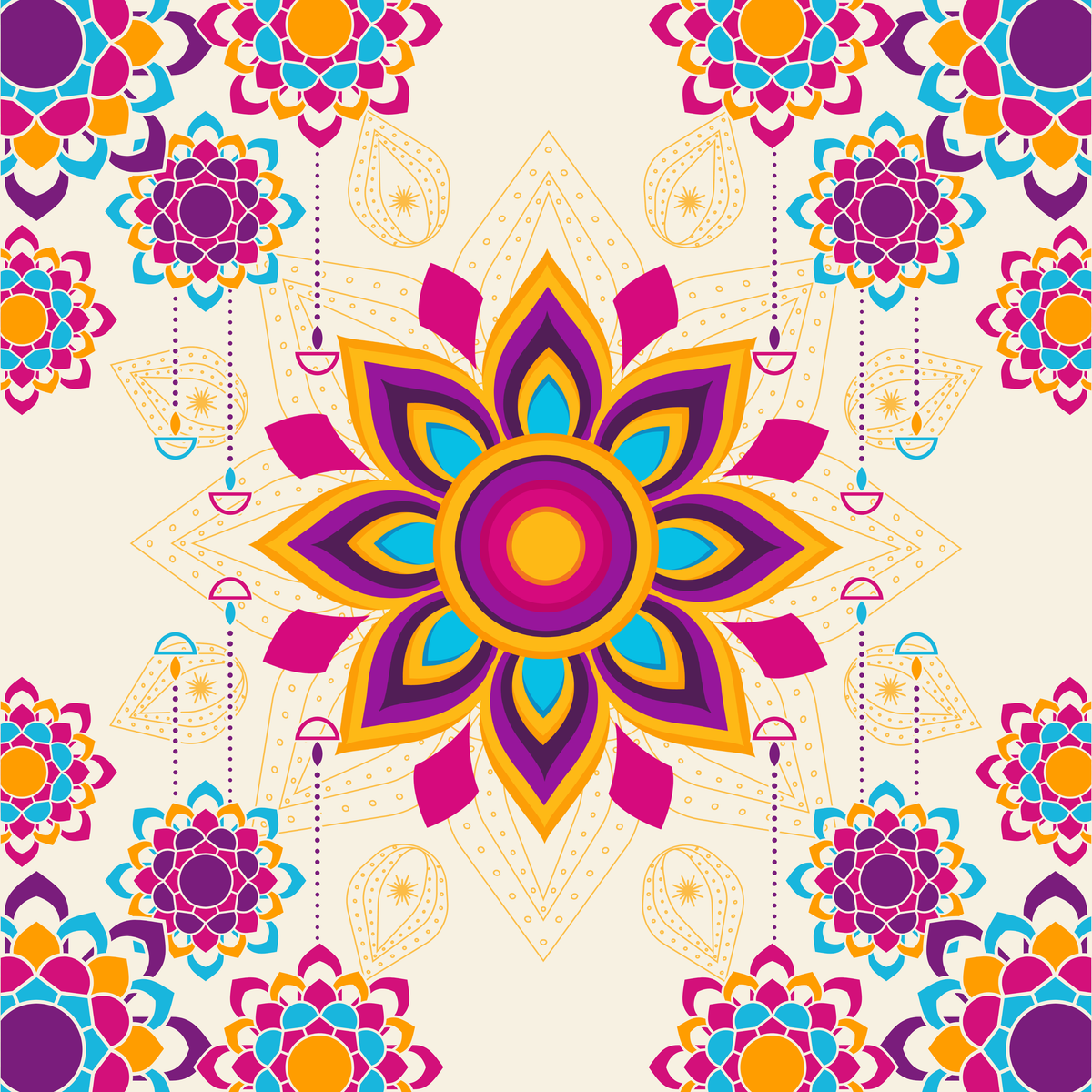 Jewel of Diwali Mahjong Mat