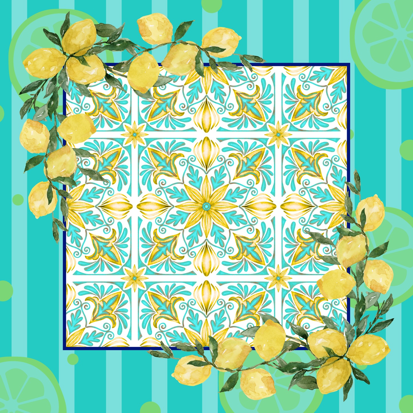 Sunny Lemons Neoprene Mahjong Mat