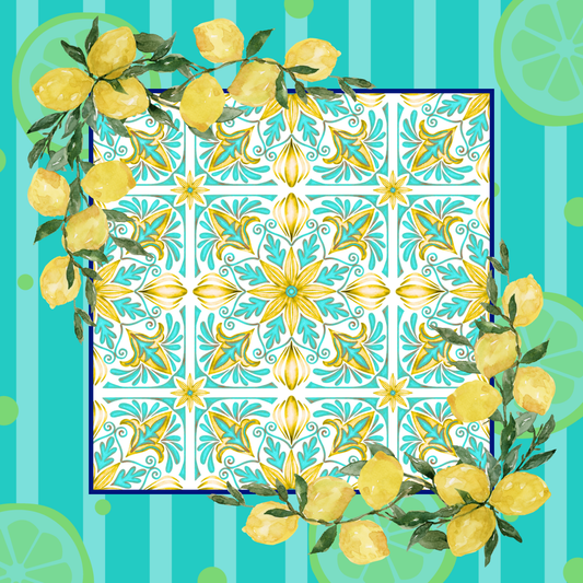 Sunny Lemons Neoprene Mahjong Mat