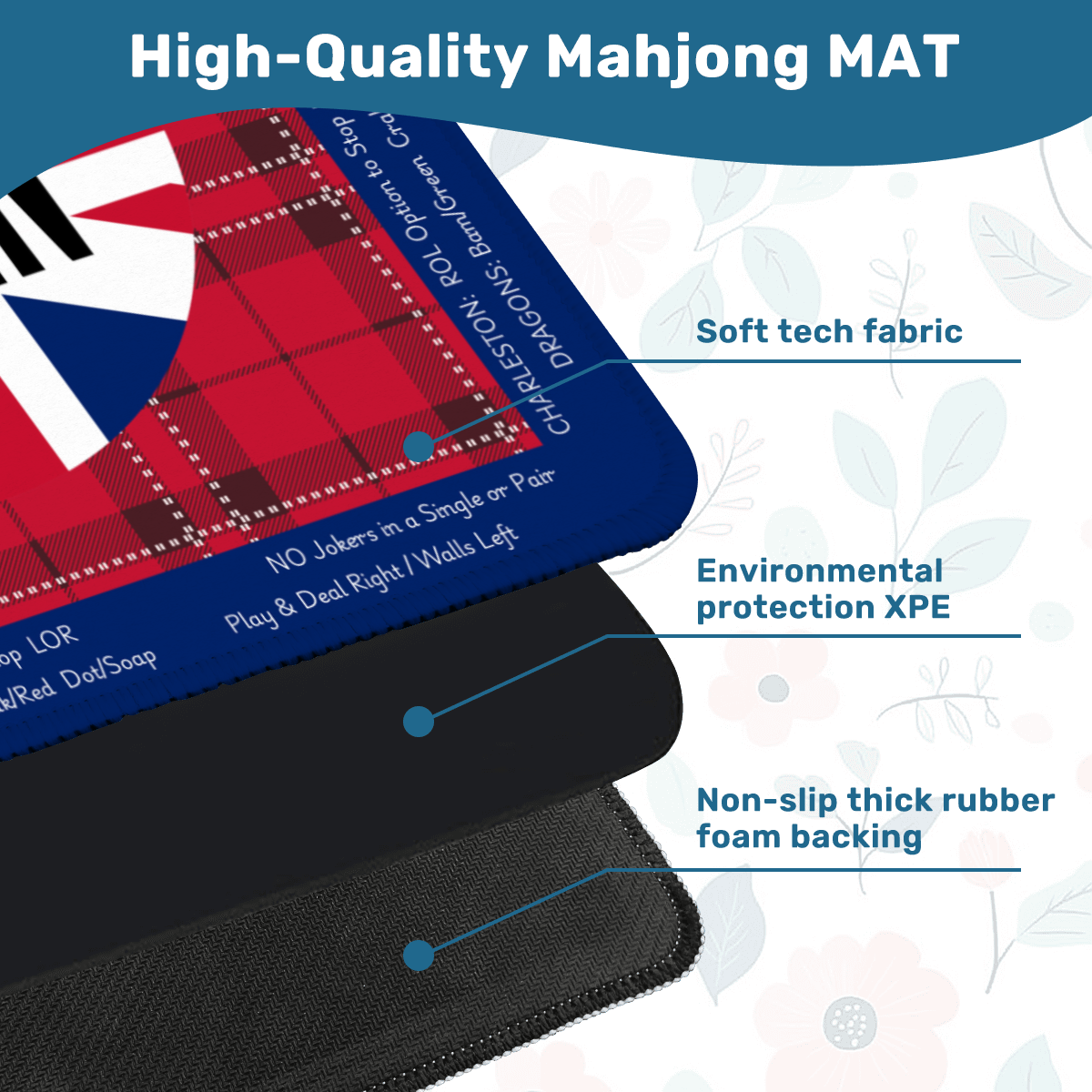London Calling with Instructions Neoprene Mahjong Mat
