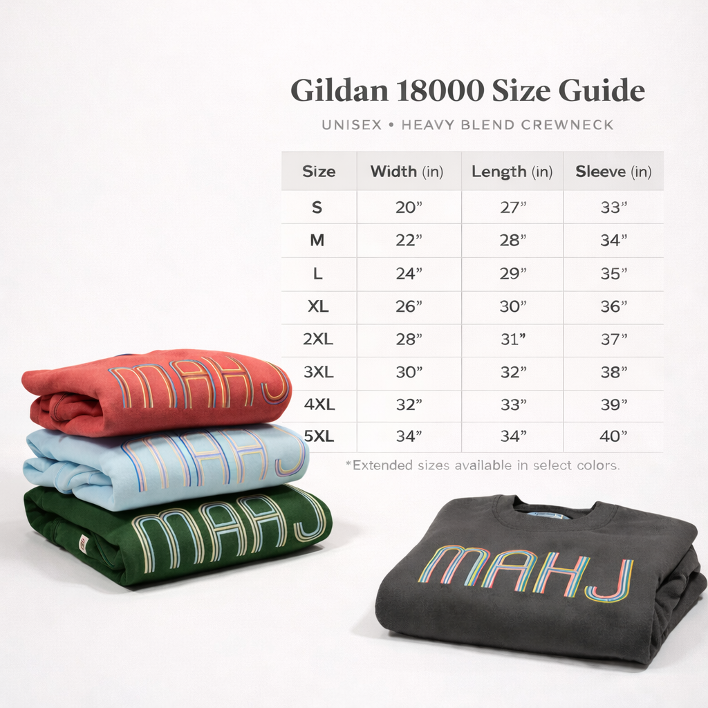 Mahjong Crewneck Sweatshirt with Retro Embroidery
