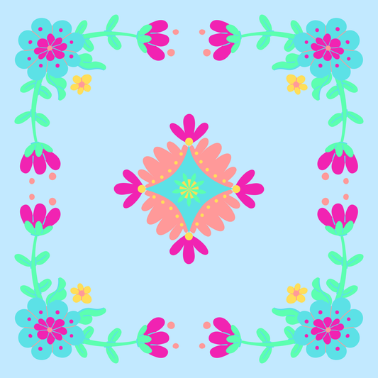 Scandinavian Floral Neoprene Mahjong Mat