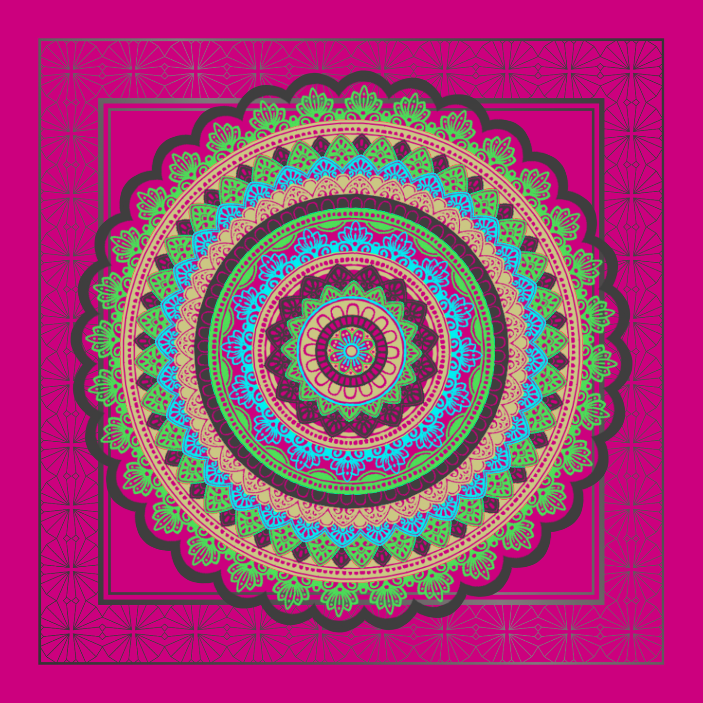 Neon Daze Queen Neoprene Mahjong Mat