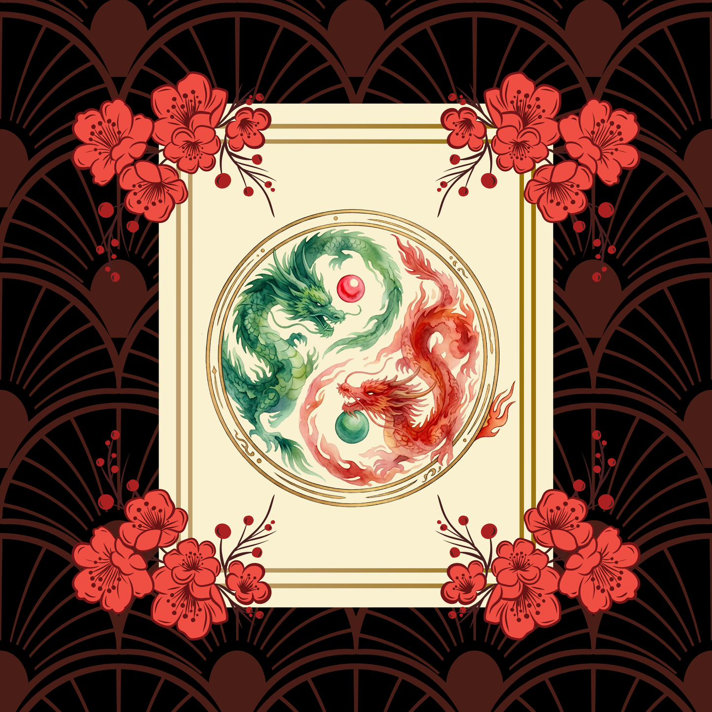 Mahjong Dragon Neoprene Mahjong Mat