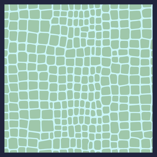 Navy Sky Mint Gator Skin Neoprene Mahjong Mat