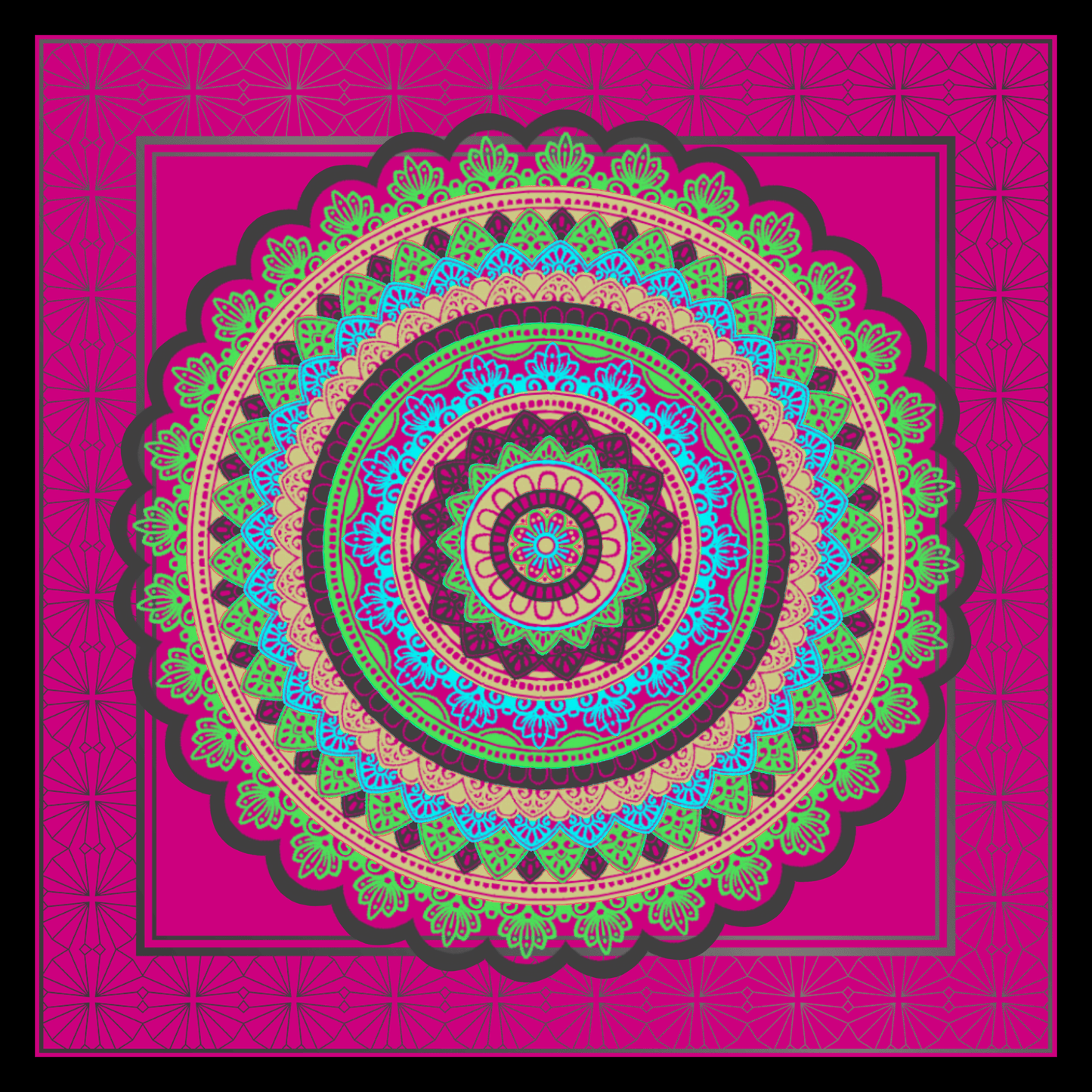 Neon Daze Queen Neoprene Mahjong Mat