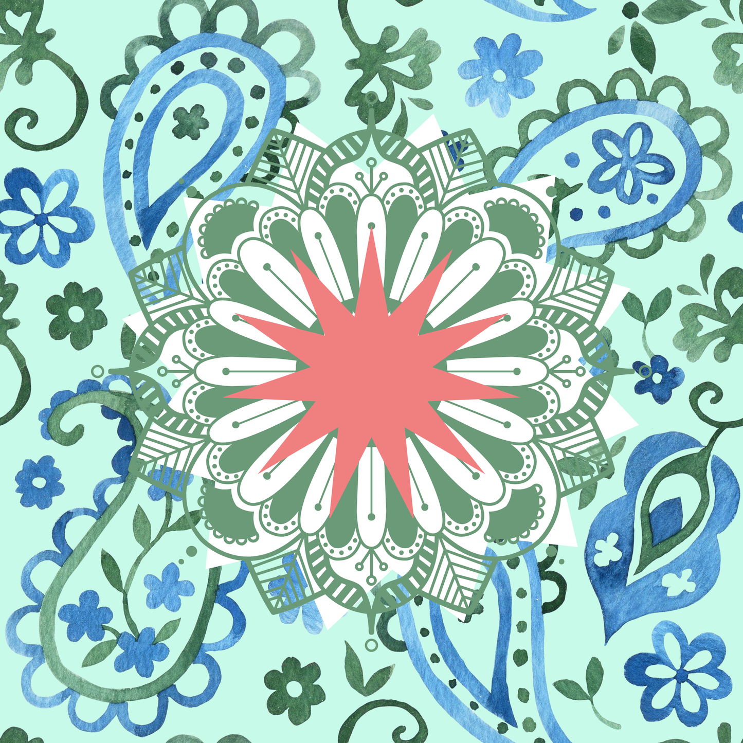 Paisley Petals Neoprene Mahjong Mat