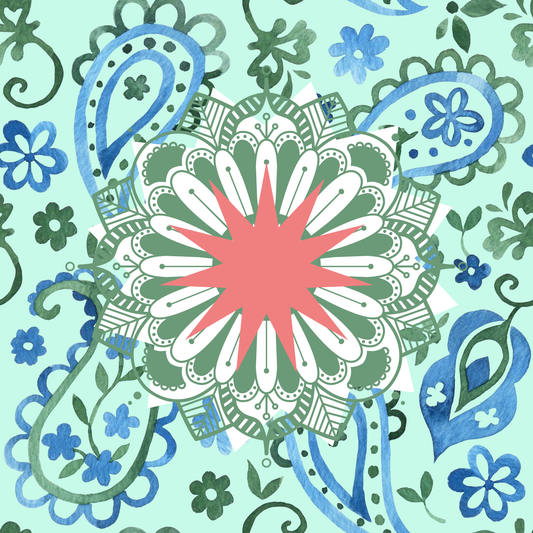 Paisley Petals Neoprene Mahjong Mat