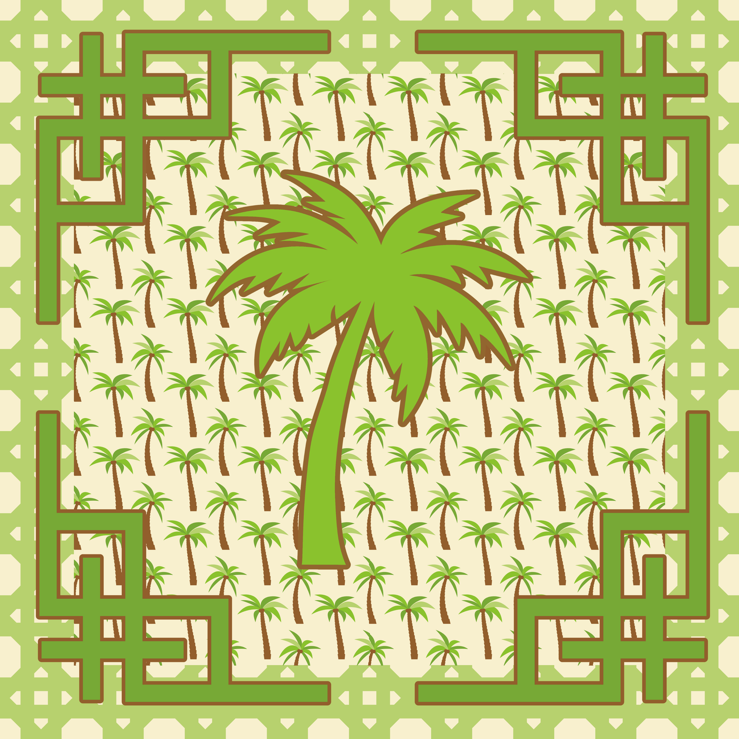 Palm Court Neoprene Mahjong Mat