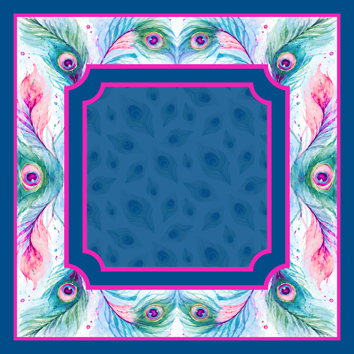 Royal Peacock Watercolor Mahjong Mat