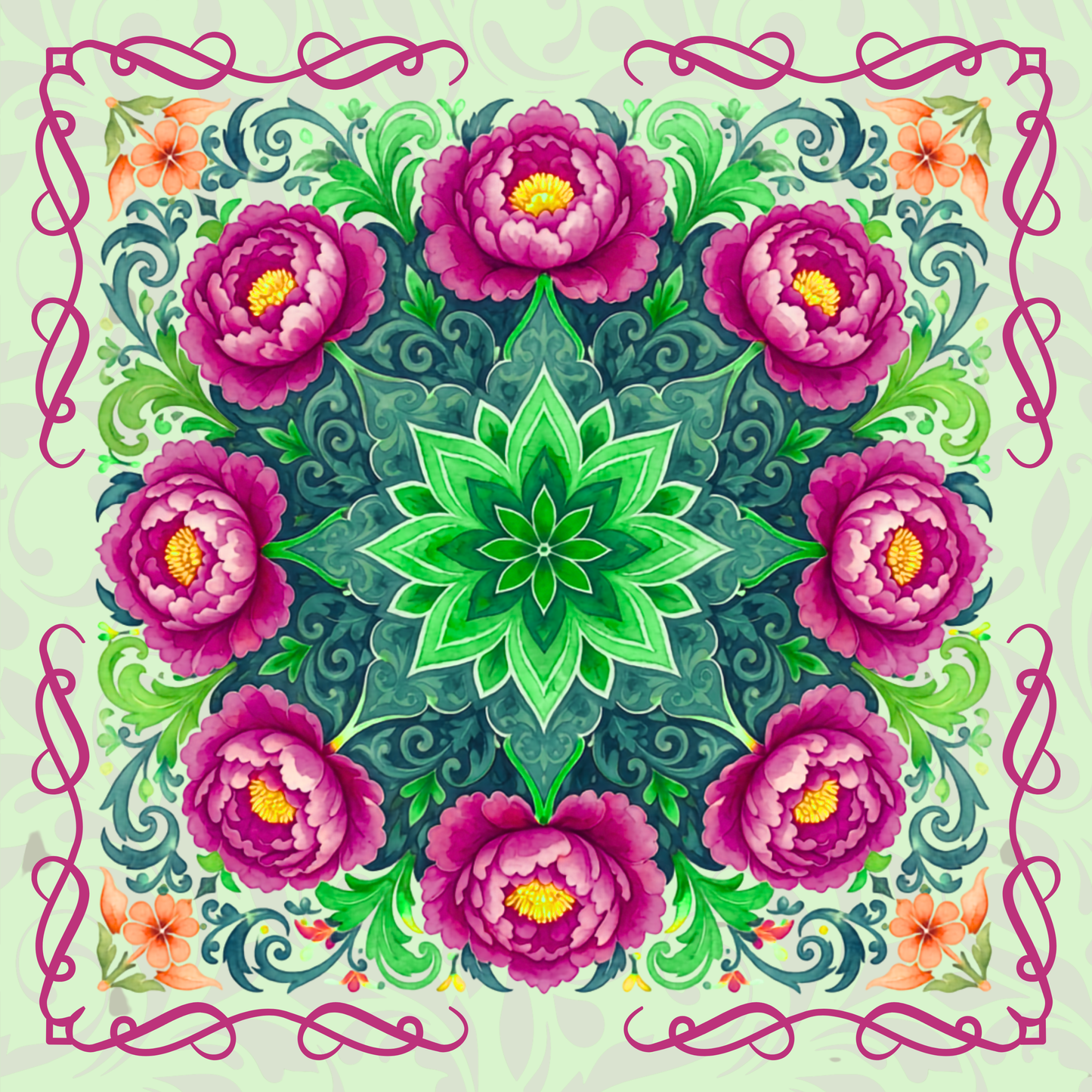 Peonies Burst Neoprene Mahjong Mat