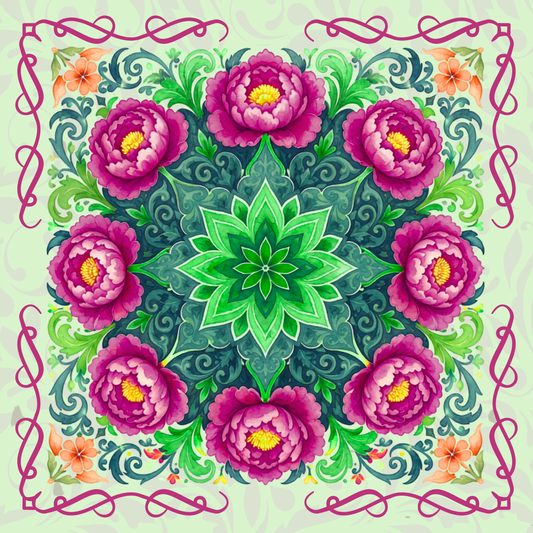 Peonies Burst Neoprene Mahjong Mat