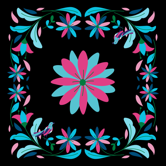 Petals After Dark Neoprene Mahjong Mat