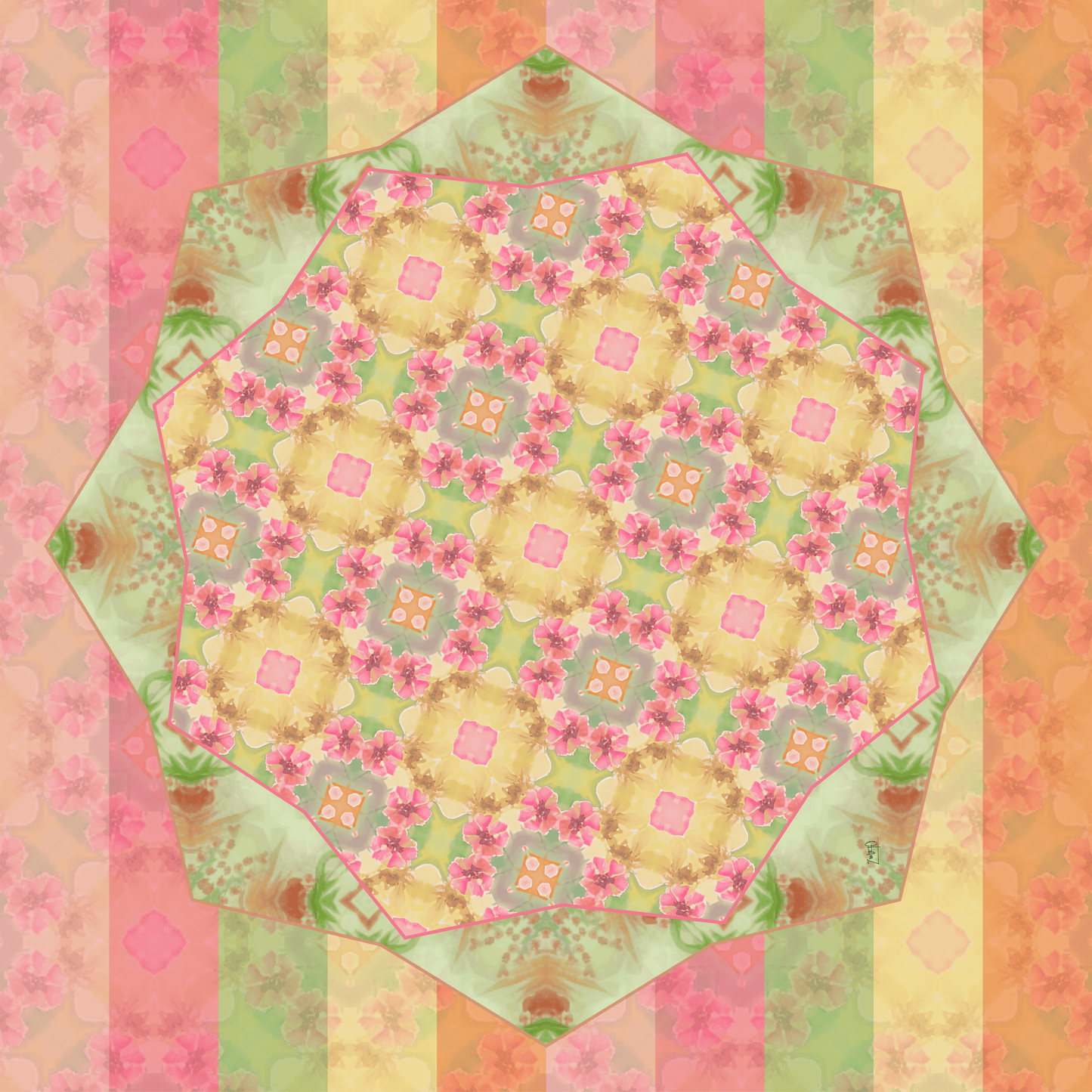 Pineapple Pattern no.36 Artist Collab Leatherette Mahjong Mat