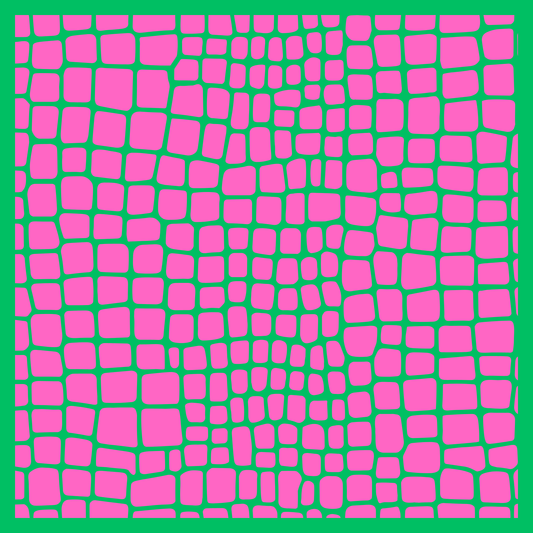Pink and Green Gator Skin Neoprene Mahjong Mat