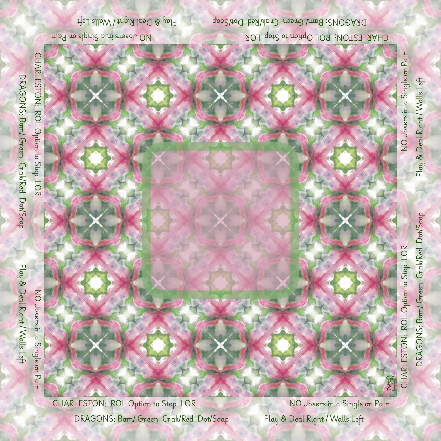 Leatherette Pink and Green Pattern no. 28 with Directions